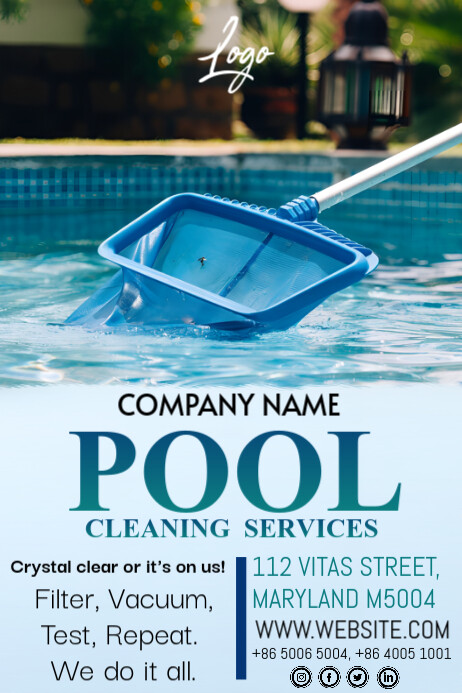 Copy of Maximalist Pool Cleaning Services Poster | PosterMyWall