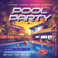 Maximalist Pool Party  Instagram Post template