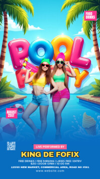 Maximalist Pool Party Instagram Story template