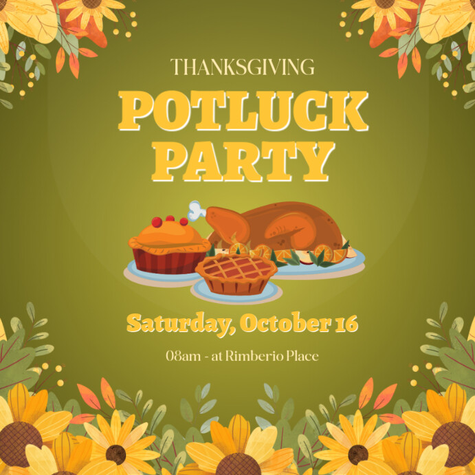 Copy of Maximalist Potluck Dinner Party Instagram Post | PosterMyWall