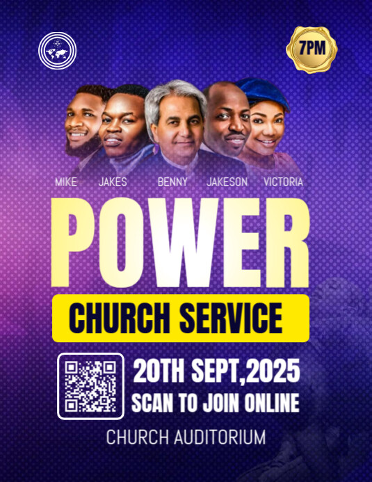 Plantilla de Maximalist Power Church Service Flyer Template – Revival ...