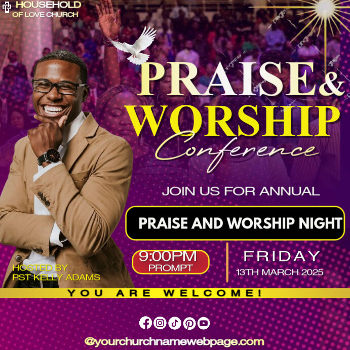 Copy of Maximalist Praise And Worship Service Instagram Post | PosterMyWall