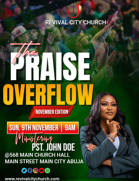Maximalist Praise Overflow  Flyer (us Letter) Iflaya (Incwadi ye-US) template