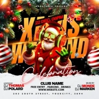 Maximalist Premium Christmas Party Flyer Templates, Square (1:1)