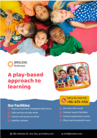 白色 Preschool Flyer Design A4 A4 Template