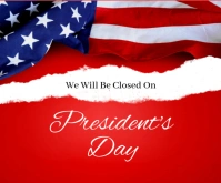 Maximalist President's Day Closure Notice Medium Rectangle template