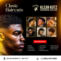 Maximalist Professional Barber Shop Ad Instagram Post template