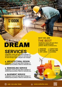 Maximalist Professional Construction Flyer A6 template