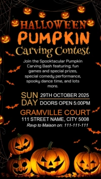 Maximalist Pumpkin Carving Party  Instagram Story template