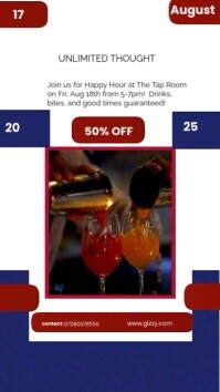 Maximalist Purple And Pink Modern Happy Hour Special Mobile Video Instagram Reel template