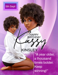 Maximalist Purple Birthday Flyer  Flyer (us Letter) template