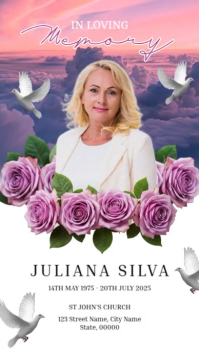 Maximalist Purple Funeral Instagram Story Instagram-verhaal template