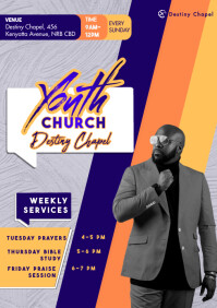 蓝色 Maximalist Purple Professional Youth Church A A3 Template