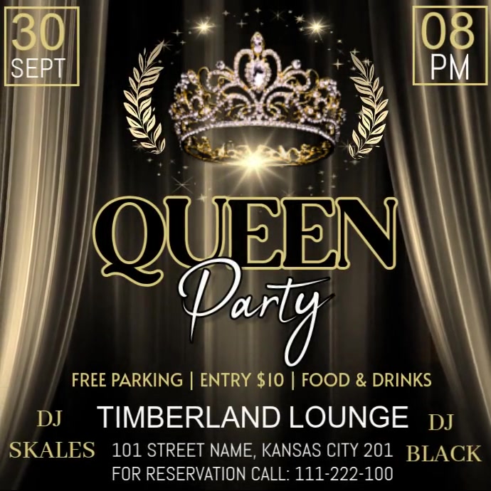 Maximalist Queen Party Square (1:1) template