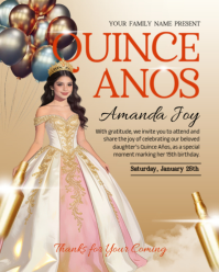 Bruin Quinceañera Celebration Instagram Portrait Template