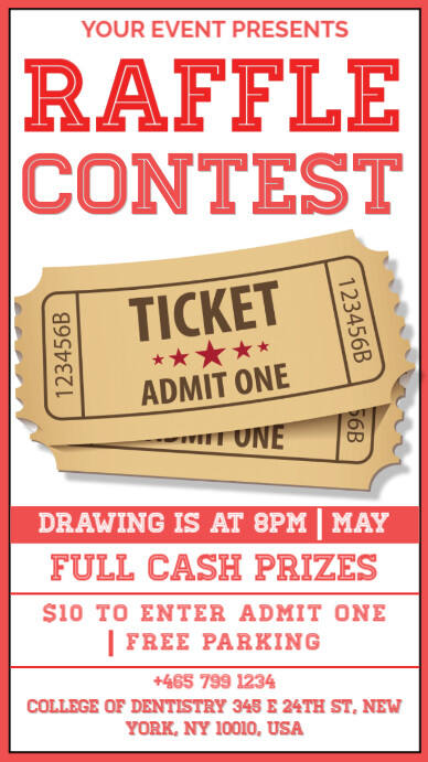 Maximalist Raffle Contest Digital Display (9:16) template