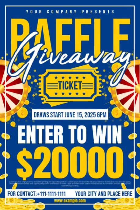 Maximalist Raffle Giveaway | Raffle Ticket Poster Template | PosterMyWall