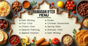 Jaune Maximalist Ramadan Menu Facebook Event Cover Facebook Event Cover Couverture d'événement Facebook Template