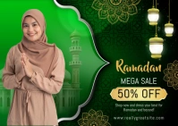 Maximalist Ramandan Sale, Ramadan Offer Postcard template