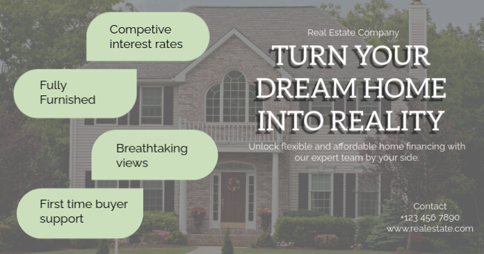 Maximalist Real Estate Flyer Facebook Shared Image Isithombe Esabiwe ku-Facebook template