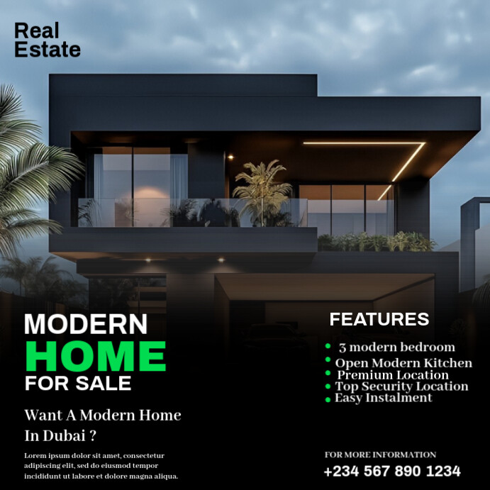 Maximalist Real Estate Flyer Template Design Instagram Post