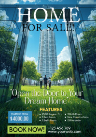 Maximalist Real Estate Home For Sale A5 template