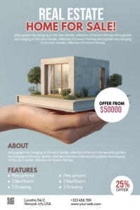 Maximalist Real Estate Home For Sale Banner 4' × 6' template