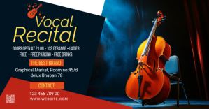 Zwart Vocal Recital Event Facebook begivenhed cover Template