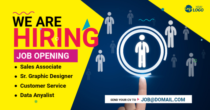 Yellow Job Hiring Facebook Ad Template | PosterMyWall