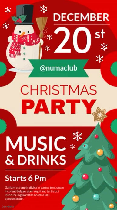 Maximalist Red And White And Green Christmas Party Instagram Story Advertisement 2024 2025 2026 2027 template