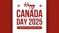 Maximalist Red And White Canada Day Blog Banner Digital Display (16:9) template