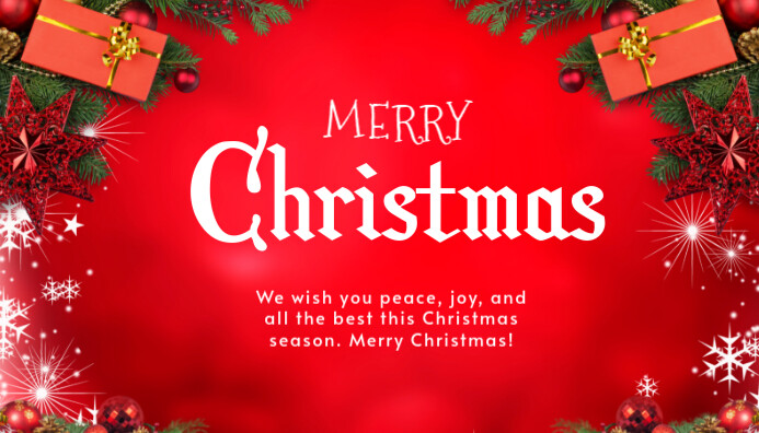 Maximalist Red And White Cute Merry Christmas Card Template | PosterMyWall