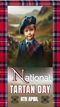 Maximalist Red And White national tartan day template Instagram Story Indaba yaku-Instagram