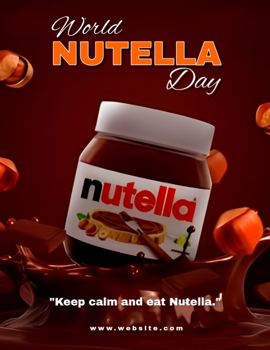 Copy of Maximalist Red Background Illustrative World Nutella Day Flyer ...
