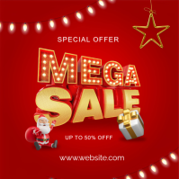 Maximalist Red Christmas Sale Instagram Post template