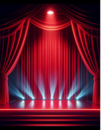Maximalist Red Curtain Stage Spotlight  Flyer (us Letter) template