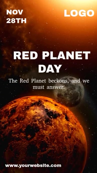 Maximalist Red Planet Day Celebration  Digital Display (9:16) template