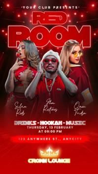 Maximalist Red Room Party Night Instagram Story template