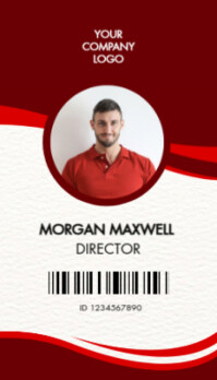 Maximalist Red Simple Director Id Card Business Card Kartu Bisnis template