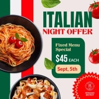 Maximalist Red White And Green Italian Restau Pos Instagram template