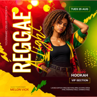 Zwart Reggae Night Event Persegi Template