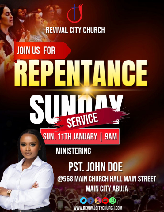 Repentance Sunday Maximalist Repentance Sunday Service Flyer (us Letter) Template ...