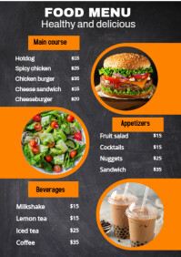 Maximalist Restaurant And Food Menu Flyer  A4 template