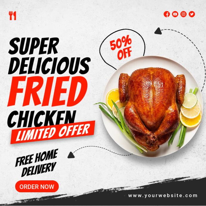 Maximalist Restaurant Chicken Instagram Post Template PosterMyWall