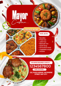 Белый Restaurant Menu A3 Template