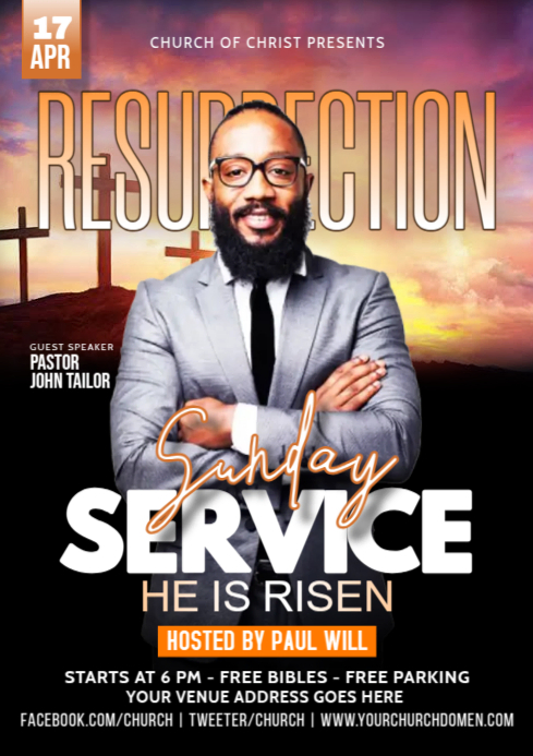 Maximalist Resurrection Sunday Service  A4 template