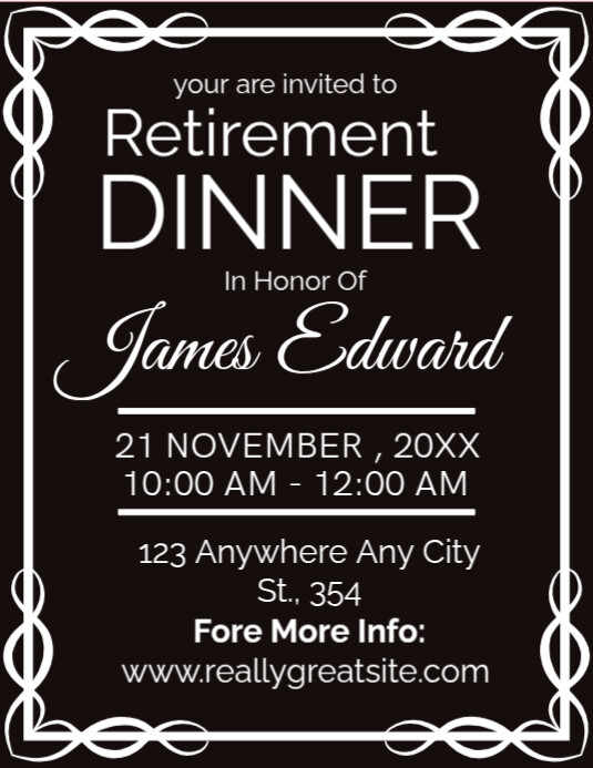 Maximalist Retirement Dinner Flyer (us Letter) Template | PosterMyWall