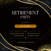 Maximalist Retirement Farewell Party Flyer Template Design Instagram Post