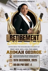 Maximalist Retirement Party Invitation – Video Flyer/poster Template Poster