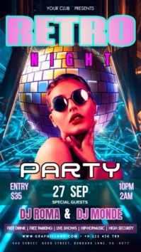 Maximalist Retro Night Party Music Instagram Story template
